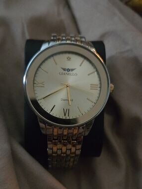 Gianello Men's Two-Tone Silver & Gold Dress Watch